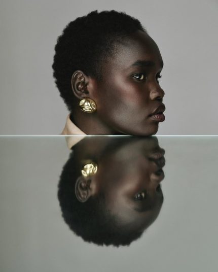 Lobat silver and gold earing