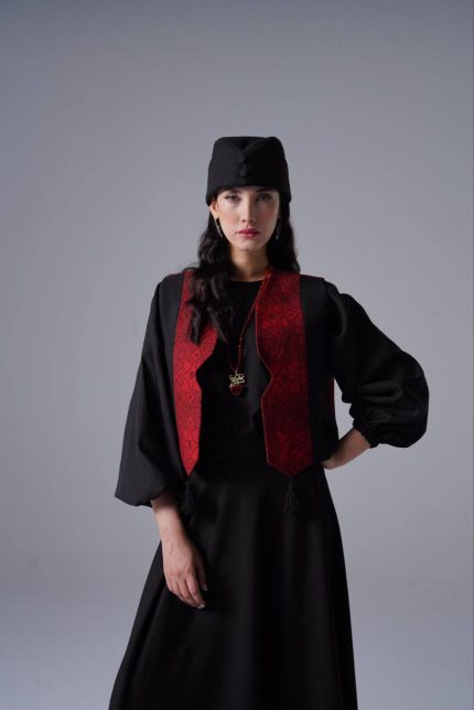 silva red handmade vest